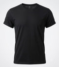 Bisiklet Yaka T-Shirt - Siyah (Katlı Kol)