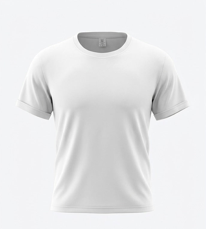Bisiklet Yaka T-Shirt - Beyaz