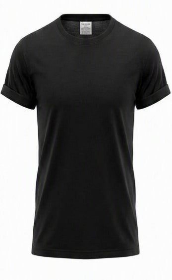 Bisiklet Yaka T-Shirt - Siyah