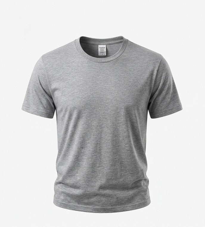 Bisiklet Yaka T-Shirt - Gri Melanj
