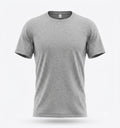 Bisiklet Yaka T-Shirt - Açık Gri Melanj