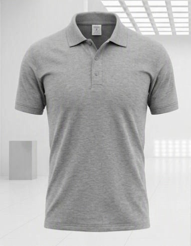 Polo Yaka T-Shirt - Gri Melanj
