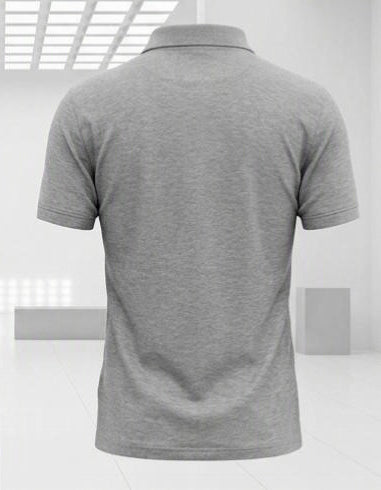 Polo Yaka T-Shirt - Gri Melanj