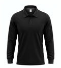 Uzun Kollu Polo Yaka Sweatshirt - Siyah