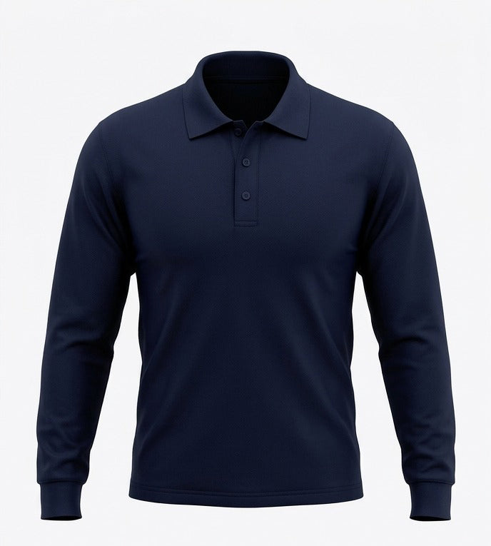 Uzun Kollu Polo Yaka Sweatshirt - Lacivert