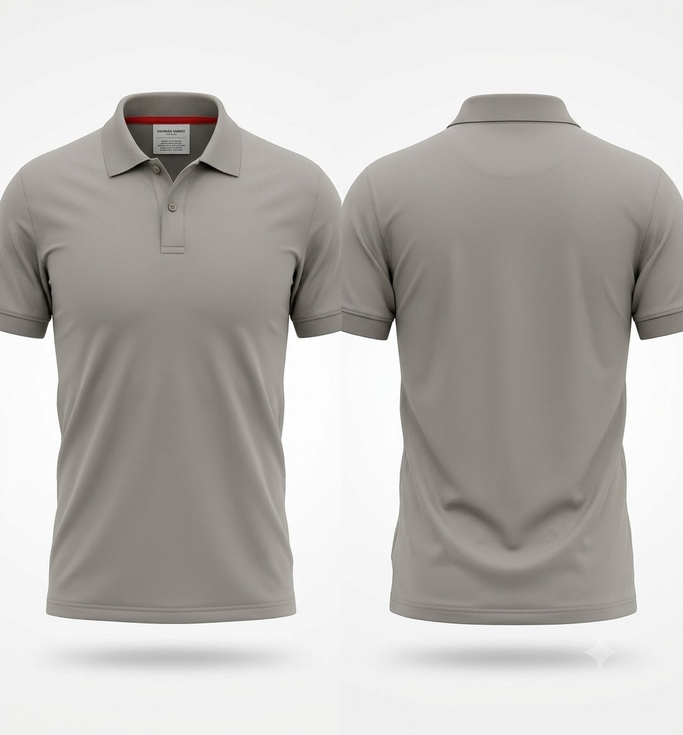 Polo Yaka T-Shirt - Açık Gri