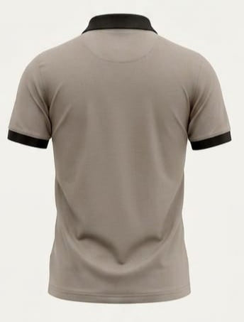 Çift Renk Polo Yaka T-Shirt - Bej / Siyah