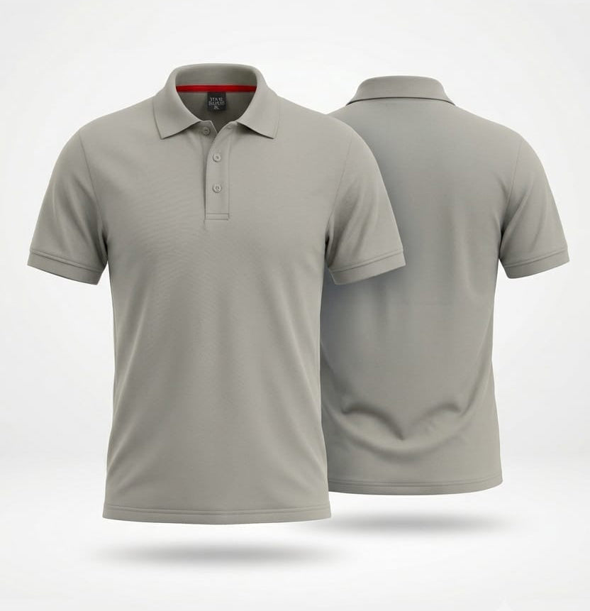 Polo Yaka T-Shirt - Taş Grisi